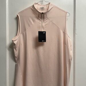 Women’s Puma Pink Sleeveless Zip-Up Golf Top
